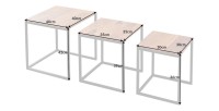 Tables basses gigognes VORTEX avec plateaux en bois dimensions