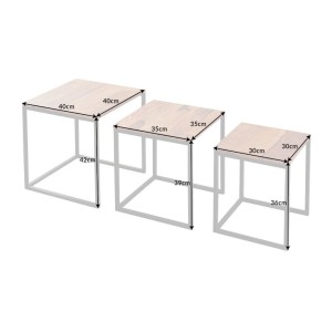 Tables basses gigognes VORTEX avec plateaux en bois dimensions