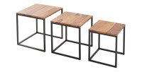 Tables basses gigognes VORTEX avec plateaux en bois