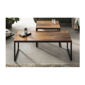 Tables basses gigognes empilables en bois VORTEX placés différemment