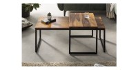 Tables basses gigognes empilables en bois VORTEX vues de face