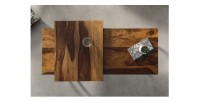 Tables basses gigognes empilables en bois VORTEX vues de haut