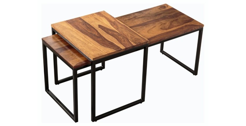 Tables basses gigognes empilables en bois VORTEX