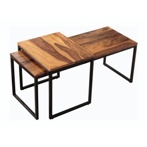 Tables basses gigognes empilables en bois VORTEX