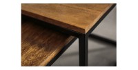 Zoom sur les tranches des tables basses gigognes empilables en bois VORTEX