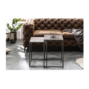 Tables basses gigognes grises VORTEX vues de face