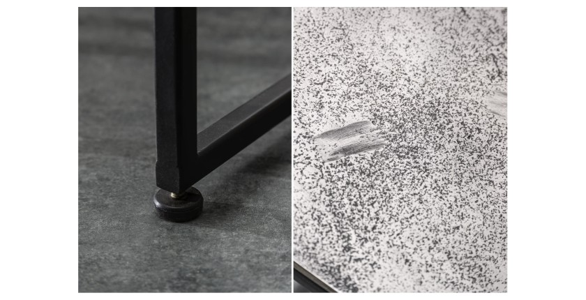 Zoom sur les détails des tables basses gigognes grises VORTEX