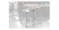Tables basses gigognes grises VORTEX dimensions
