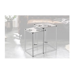 Tables basses gigognes grises VORTEX dimensions