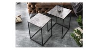 Tables basses gigognes grises VORTEX vues de haut