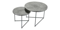 Tables basses gigognes grises écaillées VORTEX