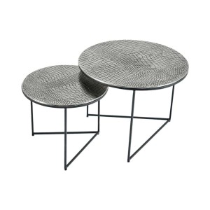 Tables basses gigognes grises écaillées VORTEX