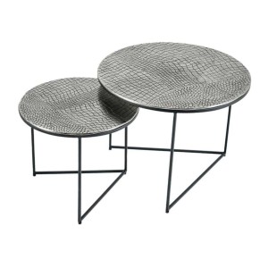 Tables basses gigognes grises écaillées VORTEX