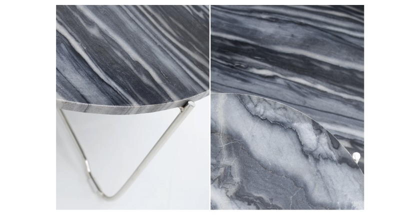 Zoom sur les détails de la table basse VINTORA grise