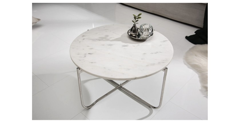 Table basse VINTORA blanche vue de haut