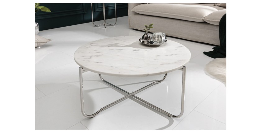 Table basse VINTORA blanche mise en situation