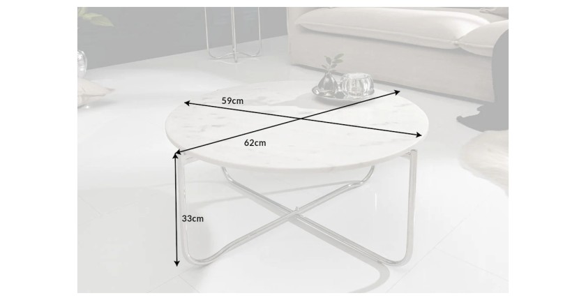 Table basse VINTORA blanche dimensions