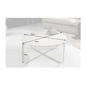 Table basse VINTORA blanche dimensions