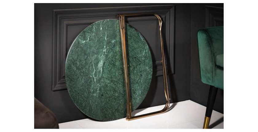 Zoom sur la table basse VINTORA verte pliée