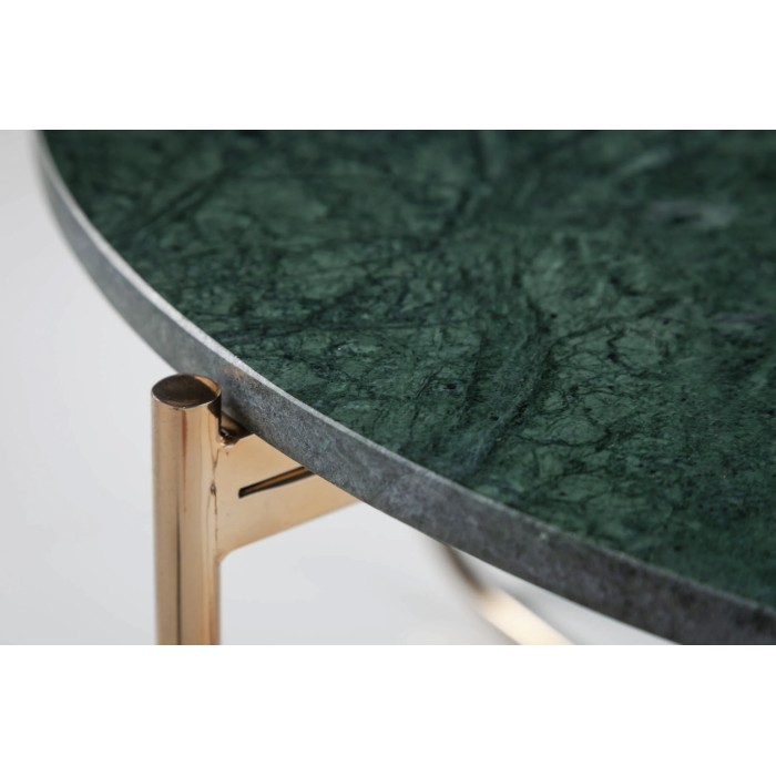 Ronde salontafel VINTORA groen marmer en goud metaal - chic modern design tafel