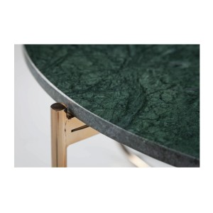 Zoom sur la tranche de la table basse VINTORA verte