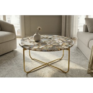 Table basse VINTORA en agate mise en situation