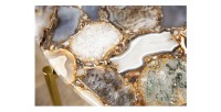 Zoom sur les détails du plateau de la table basse VINTORA en agate