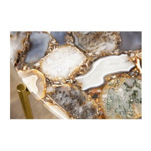 Zoom sur les détails du plateau de la table basse VINTORA en agate