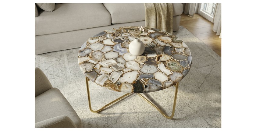 Table basse VINTORA en agate vue de haut