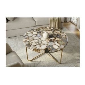 Table basse VINTORA en agate vue de haut