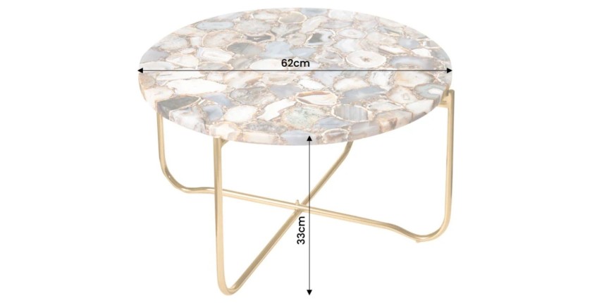 Table basse VINTORA en agate dimensions