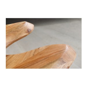 Zoom sur le bord arrondi de la table basse RIVET 100cm