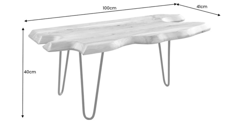 Table basse RIVET 100cm dimensions