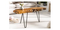 Table basse RIVET en bois de Teck 100cm vue de côté