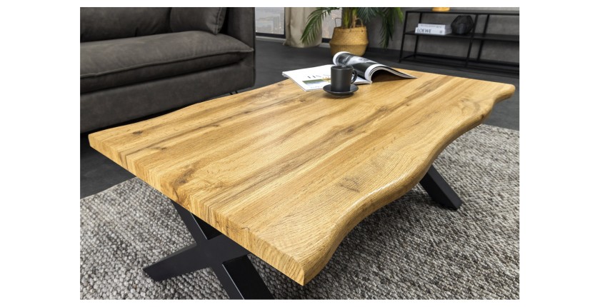 Table basse RIVET 90cm en bois vue rapprochée
