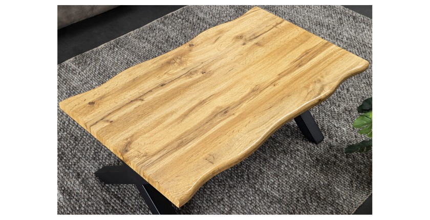 Table basse RIVET 90cm en bois vue de haut