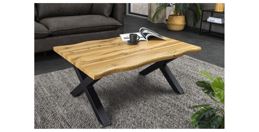 Table basse RIVET 90cm en bois mise en situation