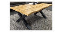 Table basse RIVET 90cm en bois vue de côté
