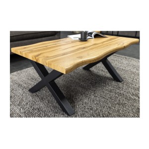 Table basse RIVET 90cm en bois vue de côté