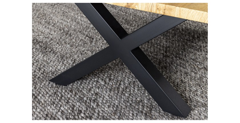 Zoom sur les pieds de la table basse RIVET 90cm en bois