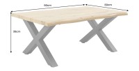 Table basse RIVET 90cm en bois dimensions