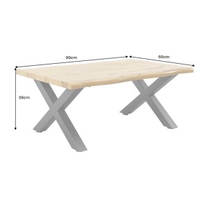 Table basse RIVET 90cm en bois dimensions