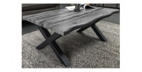 Table basse RIVET grise 90cm vue de côté