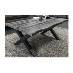Table basse RIVET grise 90cm vue de côté