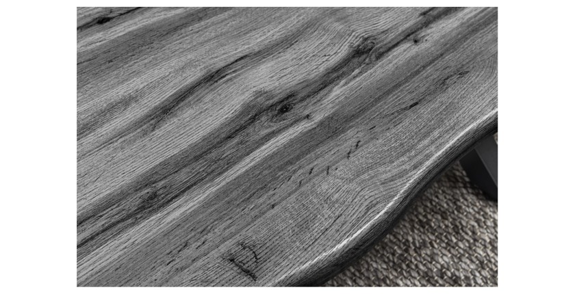 Zoom sur la texture du plateau de la table basse RIVET grise 90cm