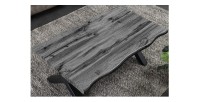 Table basse RIVET grise 90cm vue de haut
