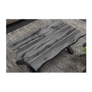 Table basse RIVET grise 90cm vue de haut