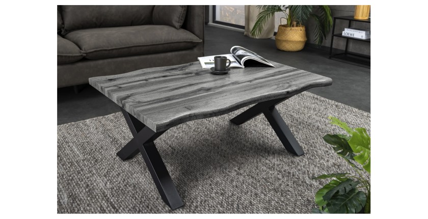 Table basse RIVET grise 90cm mise en situation