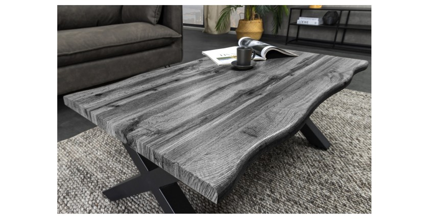 Table basse RIVET grise 90cm vue rapprochée