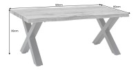 Table basse RIVET grise 90cm dimensions